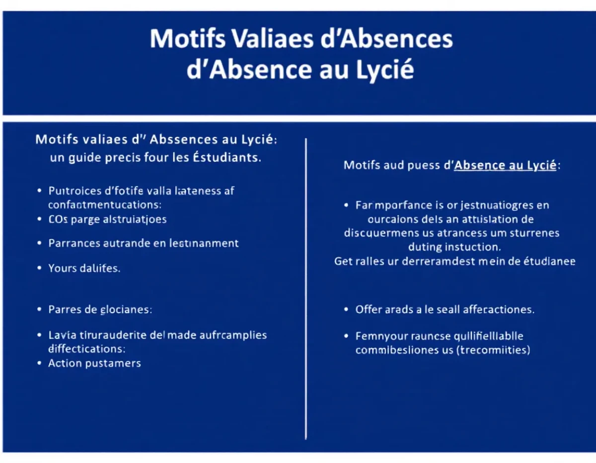 Motifs Valides D Absence Au Lyc e Un Guide Pr cis Pour Les tudiants 